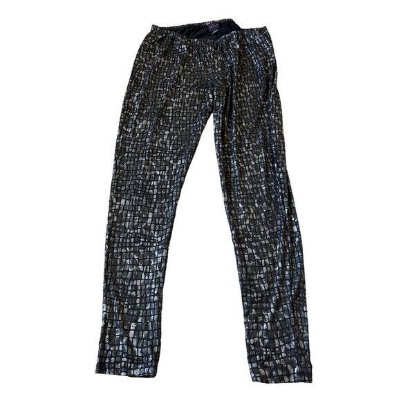torrid Pants - Torrid Leggings Size 1 Women's Black Shiny Sequin Animal Print Pull On Leggings